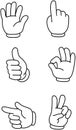 Hand gestures thin line icon set. Royalty Free Stock Photo